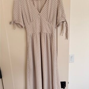 Bohme Cream Polka Dot Midi Dress